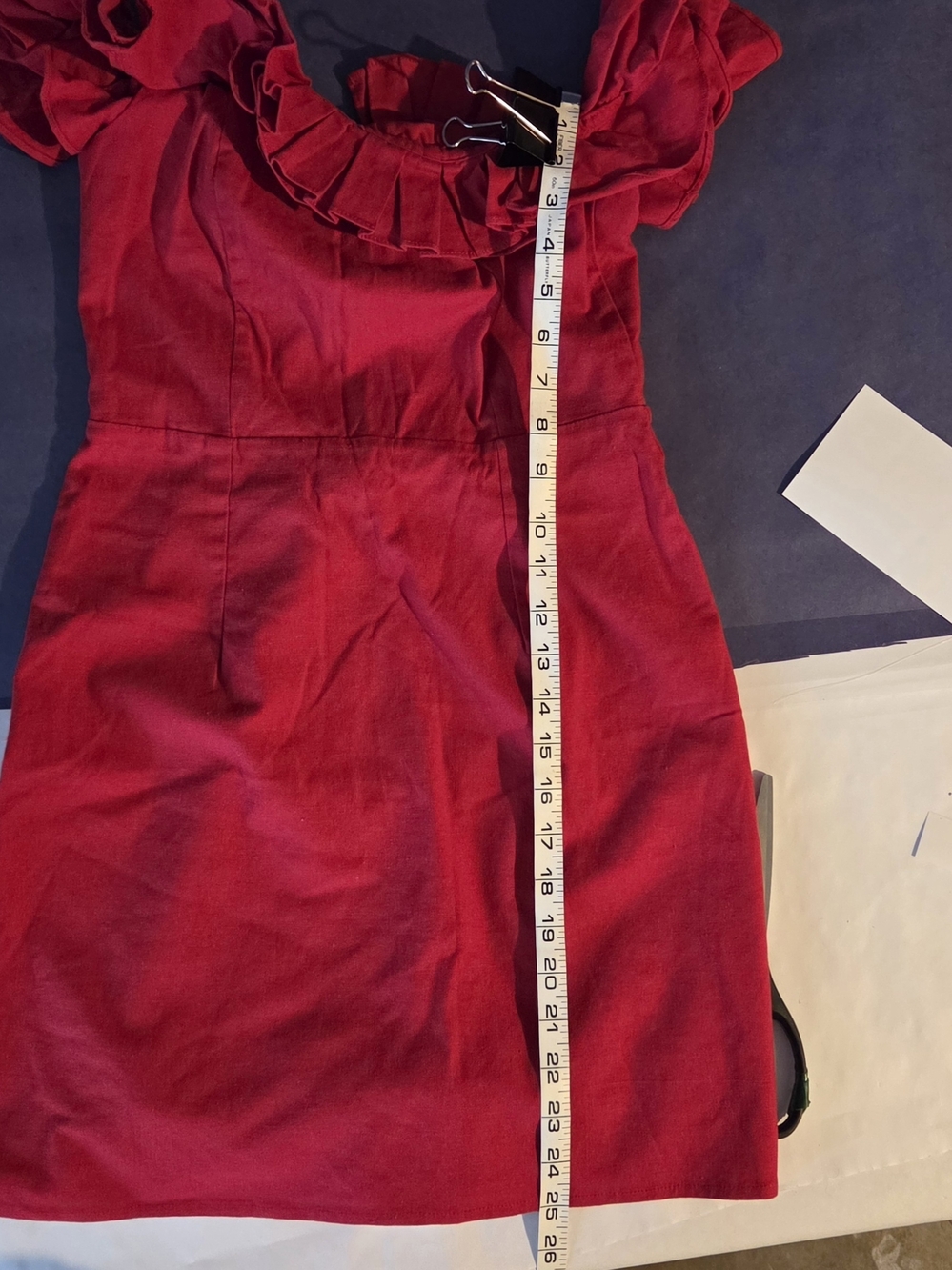 Wayf Crimson Off-Shoulder Ruffle Mini Dress - Picture 7 of 7